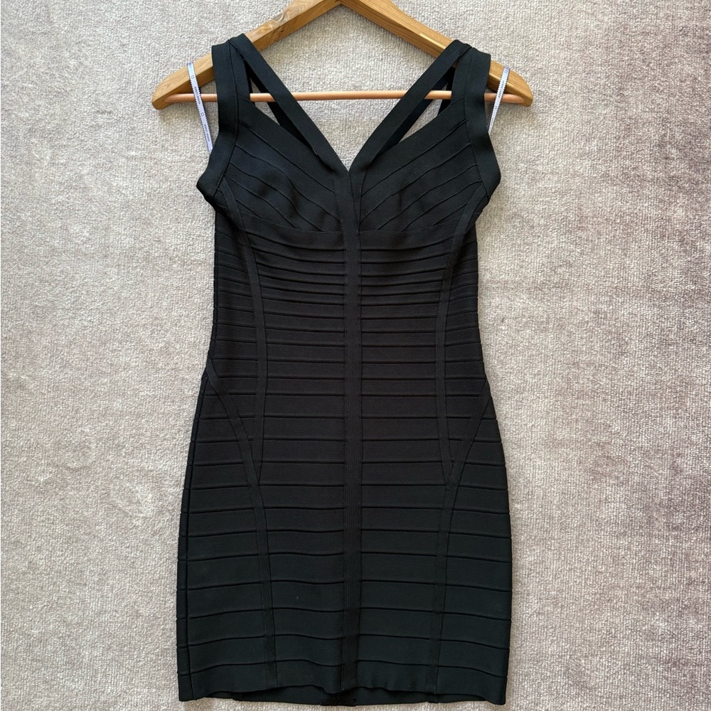 Herve Leger Black Bandage Mini Dress